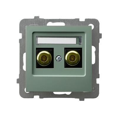 Gniazdo głośnikowe pojedyncze 6mm2 Zielony mat - GGN-1G/m/84 As