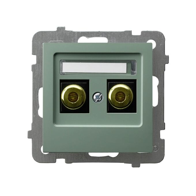 Gniazdo głośnikowe pojedyncze 6mm2 Zielony mat - GGN-1G/m/84 As