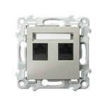 Gniazdo komputerowe podwójne, kat. 5e, MMC Kaszmirowy beż Ospel Szafir - GPK-2Z/K/m/83