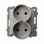 Gniazdo podwójne bez uziemienia Kaszmir - GP-2GR/m/82 As