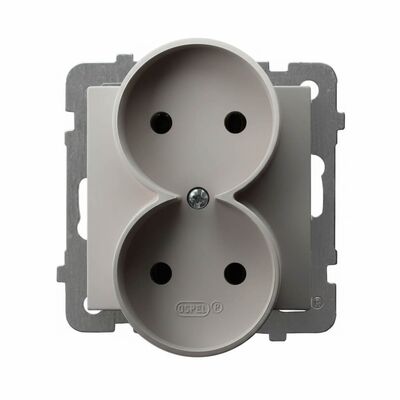 Gniazdo podwójne bez uziemienia Kaszmir - GP-2GR/m/82 As