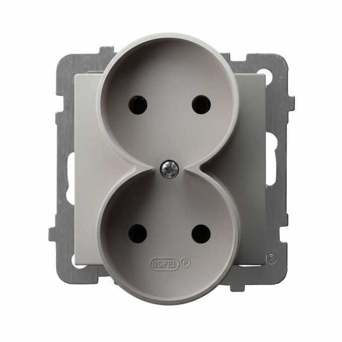 Gniazdo podwójne bez uziemienia Kaszmir - GP-2GR/m/82 As