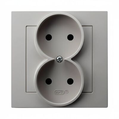 Gniazdo podwójne bez uziemienia kompletne Kaszmir - GP-2G/82 As