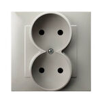 Gniazdo podwójne bez uziemienia kompletne Kaszmirowy beż Ospel Szafir - GP-2Z/83