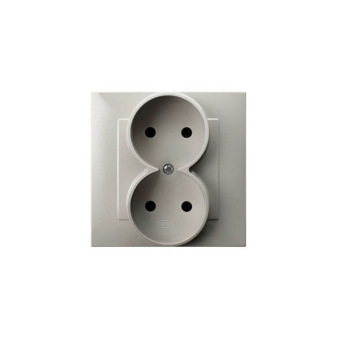 Gniazdo podwójne bez uziemienia kompletne Kaszmirowy beż Ospel Szafir - GP-2Z/83
