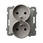 Gniazdo podwójne z uziemieniem Kaszmir - GP-2GRZ/m/82 As