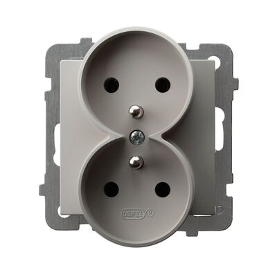 Gniazdo podwójne z uziemieniem Kaszmir - GP-2GRZ/m/82 As