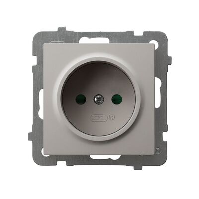 Gniazdo pojedyncze bez uziemienia z przesłonami Kaszmir - GP-1GP/m/82 As