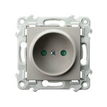 Gniazdo pojedyncze bez uziemienia z przesłonami Kaszmirowy beż Ospel Szafir - GP-1ZP/m/83