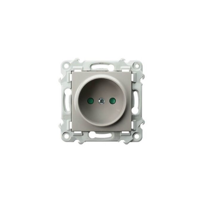 Gniazdo pojedyncze bez uziemienia z przesłonami Kaszmirowy beż Ospel Szafir - GP-1ZP/m/83