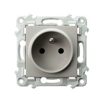 Gniazdo pojedyncze z uziemieniem Kaszmirowy beż Ospel Szafir - GP-1ZZ/m/83