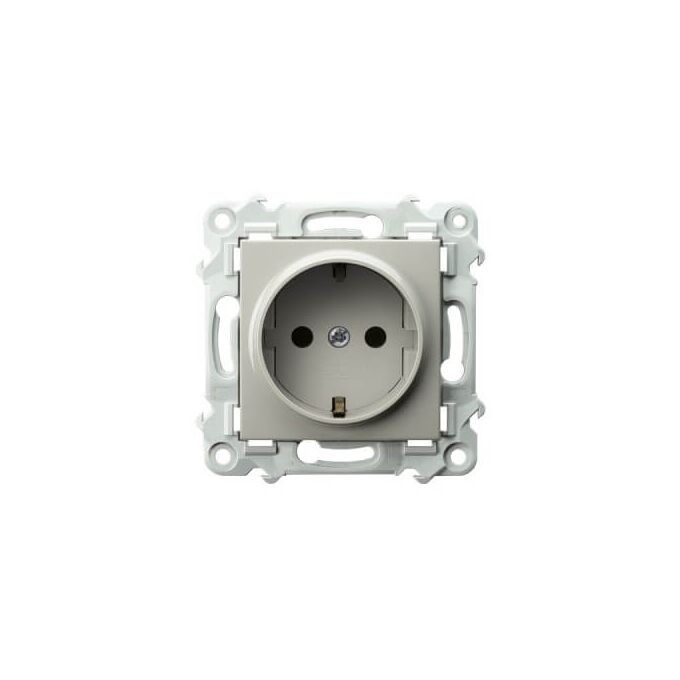 Gniazdo pojedyncze z uziemieniem Schuko Kaszmirowy beż Ospel Szafir - GP-1ZS/m/83