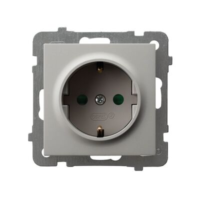 Gniazdo pojedyncze z uziemieniem Schuko i przesłonami Kaszmir - GP-1GSP/m/82 As