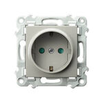 Gniazdo pojedyncze z uziemieniem Schuko i przesłonami Kaszmirowy beż Ospel Szafir - GP-1ZSP/m/83