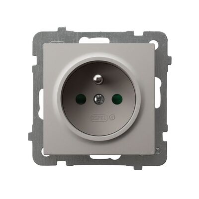 Gniazdo pojedyncze z uziemieniem i przesłonami Kaszmir - GP-1GZP/m/82 As