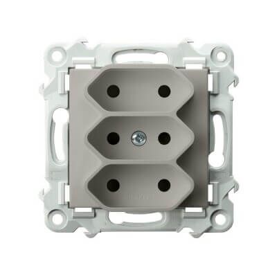 Gniazdo potrójne EURO Kaszmirowy beż Ospel Szafir - GP-3Z/m/83