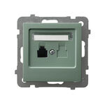 Gniazdo telefoniczne pojedyncze Zielony mat - GPT-1G/m/84 As