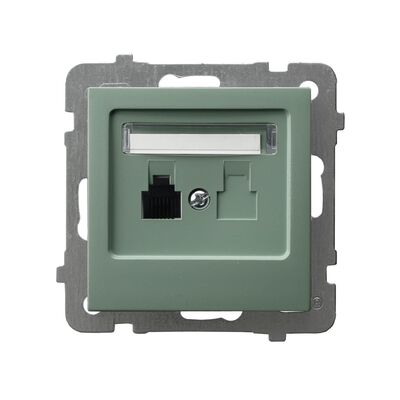Gniazdo telefoniczne pojedyncze Zielony mat - GPT-1G/m/84 As