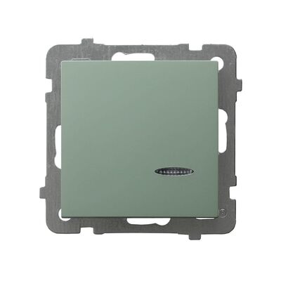 Łącznik jednobiegunowy z podświetleniem Zielony mat - ŁP-1GS/m/84 As
