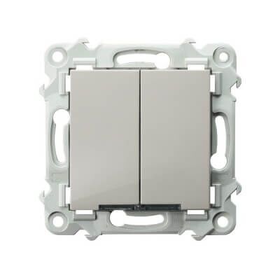 Łącznik podwójny, świecznikowy z podświetleniem Kaszmirowy beż Ospel Szafir - ŁP-2ZS/m/83