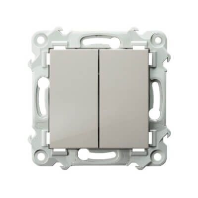 Łącznik schodowy + jednobiegunowy Kaszmirowy beż Ospel Szafir - ŁP-9Z/m/83