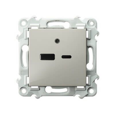 Ładowarka podwójna USB typu A+C 2.1A Kaszmirowy beż Ospel Szafir - GPUSB-2Z/m/83