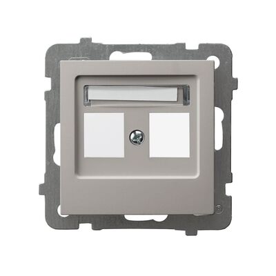 Obudowa gniazda podwójnego Keystone, prosta Kaszmir - GPK-2G/p/82 As