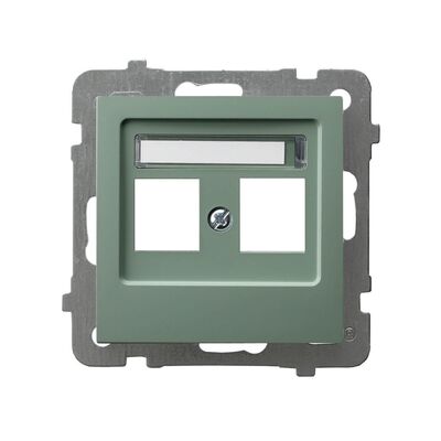 Obudowa gniazda podwójnego Keystone, prosta Zielony mat - GPK-2G/p/84 As