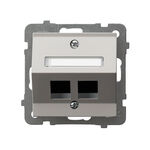 Obudowa gniazda podwójnego Keystone, skośna Kaszmir - GPK-2GS/p/82 As