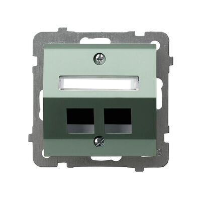 Obudowa gniazda podwójnego Keystone, skośna Zielony mat - GPK-2GS/p/84 As