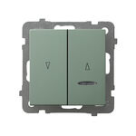 Przycisk żaluzjowy z podświetleniem Zielony mat - ŁP-7GS/m/84 As