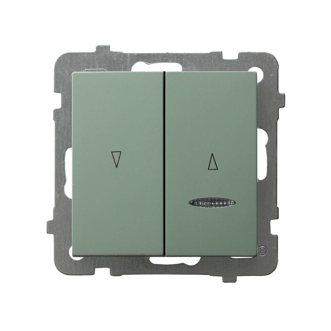 Przycisk żaluzjowy z podświetleniem Zielony mat - ŁP-7GS/m/84 As