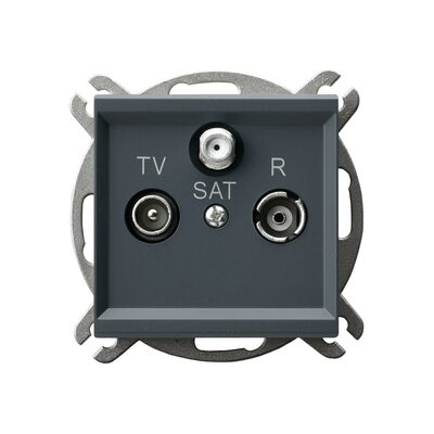 Gniazdo antenowe RTV-SAT przelotowe Szary grafit - GPA-RSP/m/73 Sonata