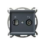 Gniazdo antenowe RTV przelotowe 14dB Szary grafit - GPA-14RP/m/73 Sonata