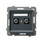 Gniazdo antenowe typu F podwójne Szary grafit - GPA-2RF/m/73 Sonata