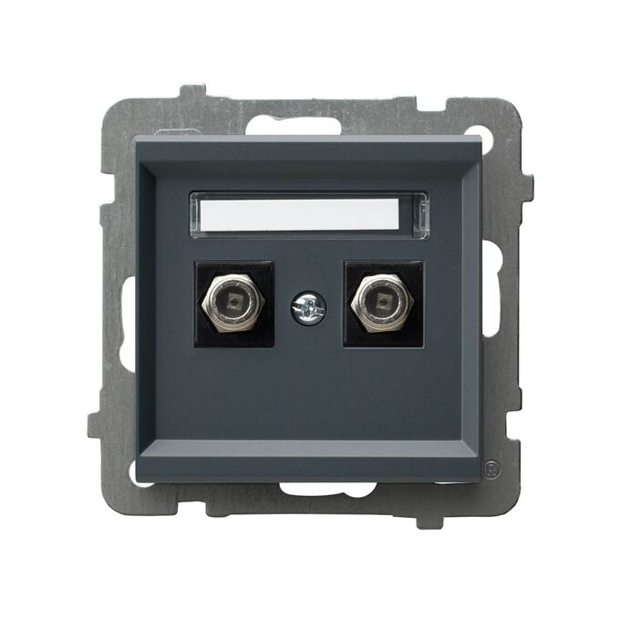 Gniazdo antenowe typu F podwójne Szary grafit - GPA-2RF/m/73 Sonata