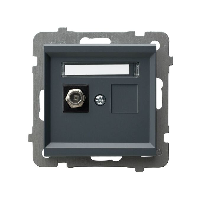 Gniazdo antenowe typu F pojedyncze Szary grafit - GPA-1RF/m/73 Sonata