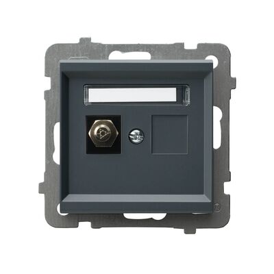 Gniazdo ekwipotencjalne pojedyncze Szary grafit - GPE-1R/m/73 Sonata