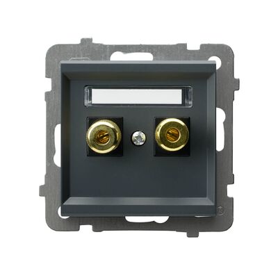 Gniazdo głośnikowe pojedyncze 6mm2 Szary grafit - GGN-1R/m/73 Sonata