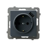Gniazdo pojedyncze Schuko z ładowarką USB typu A 2.1A Szary grafit - GP-1RSPUSB/m/73 Sonata