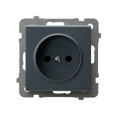 Gniazdo pojedyncze bez uziemienia Szary grafit - GP-1R/m/73 Sonata