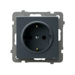 Gniazdo pojedyncze z uziemieniem Schuko Szary grafit - GP-1RS/m/73 Sonata