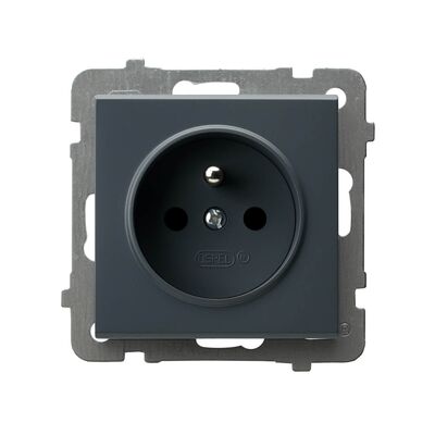 Gniazdo pojedyncze z uziemieniem Szary grafit - GP-1RZ/m/73 Sonata