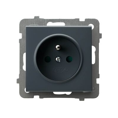 Gniazdo pojedyncze z uziemieniem i przesłonami Szary grafit - GP-1RZP/m/73 Sonata