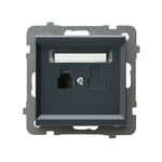 Gniazdo telefoniczne pojedyncze Szary grafit - GPT-1R/m/73 Sonata
