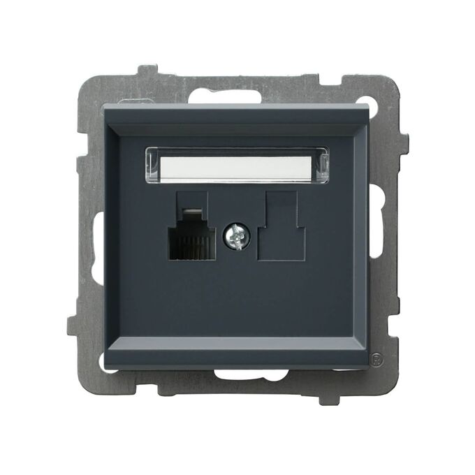 Gniazdo telefoniczne pojedyncze Szary grafit - GPT-1R/m/73 Sonata