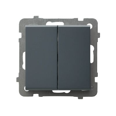 Łącznik schodowy + jednobiegunowy Szary grafit - ŁP-9R/m/73 Sonata