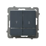 Przycisk żaluzjowy z podświetleniem Szary grafit - ŁP-7RS/m/73 Sonata