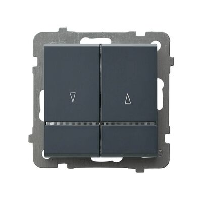 Przycisk żaluzjowy z podświetleniem Szary grafit - ŁP-7RS/m/73 Sonata
