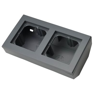 Puszka narożna podwójna z ramką Szary grafit - PNP-2RN/73 Sonata